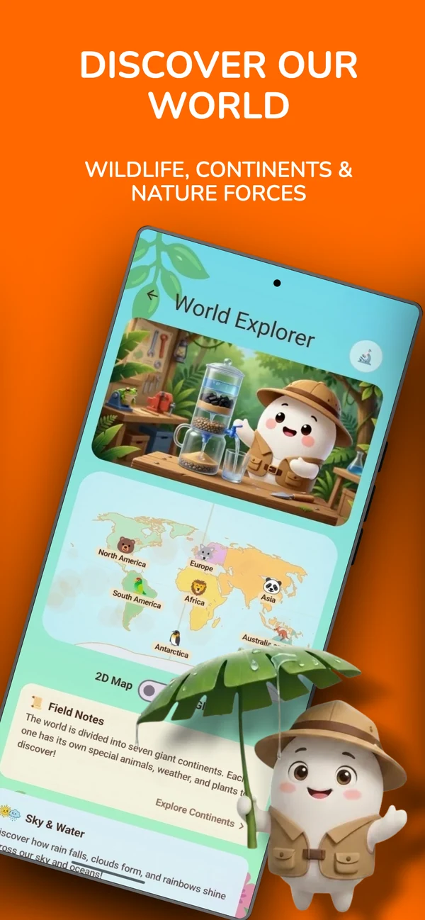 Discover our world continents and interactive nature map