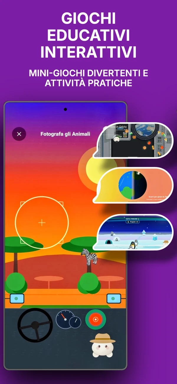 Mini-giochi educativi interattivi in Piccole Scoperte