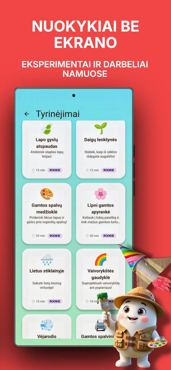 Mokslo laboratorija ir eksperimentai namuose be ekranų